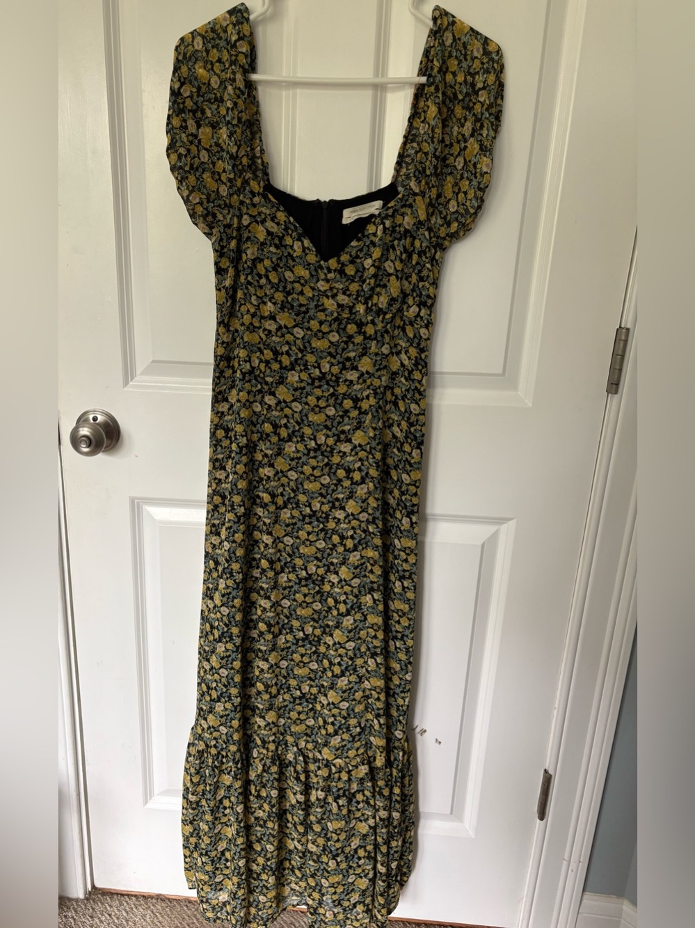 Cottagecore Floral Puff-Sleeve Maxi Dress from Urban Outfitters